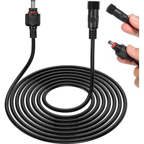 Extension câble 5 mètres pour pompe solaire et système de surveillance extérieur en cuivre avec gaine silicone noire (1/5)