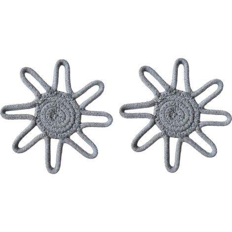 Lot de 2 dessous de verre antidérapants en forme de fleur, tapis de protection pour boissons, sets de table et dessous de tasse, gris (1/5)