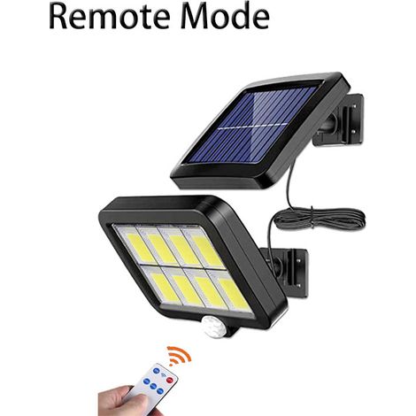Lampe solaire murale étanche avec détecteur de mouvement, 3 modes d'éclairage, 160 COB avec télécommande-AquaForge (1/5)