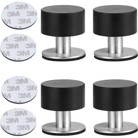 4pcs Butées Porte Adhesive Acier Inoxydable Butoir Arrêts Porte Door Stoppers Avec Caoutchouc Antichoc pour Montage Mural ou au Sol avec Ruban Adhésif Double Face 3M-LIAIKI (1/5)