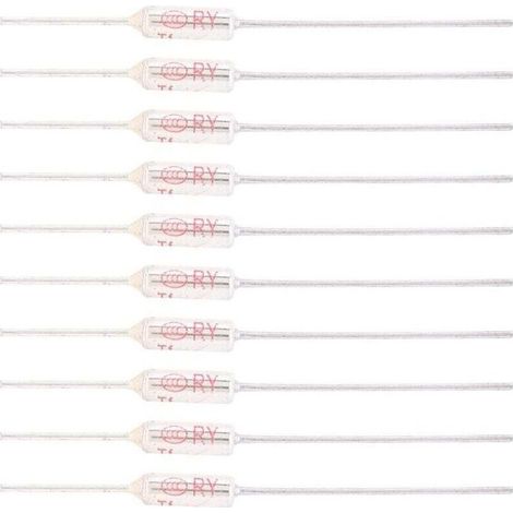 10 Pièces Fusible Thermique 250V 10A 77℃ Métal pour Protection Surchauffe Électrique (1/4)