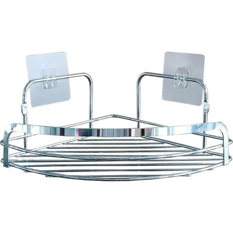 Panier de Douche Angle Adhésif "Filaire Premium" 29cm Chrome (1/3)