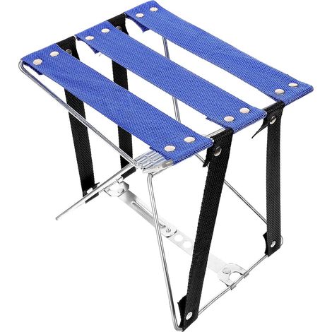 tabouret pliant portable bleu léger petit tabouret de camping support métallique robuste chaise pliable compacte pour pédicure jardin voyage et activités d'extérieur