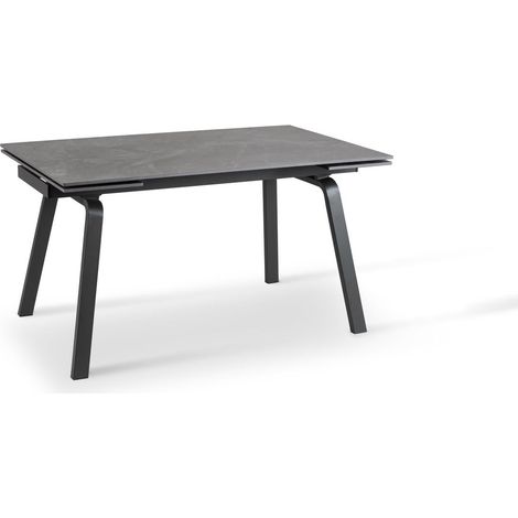 Tavolo Allungabile 140/200x80x76 cm in Ceramica Dylan Nero Opaco (1/4)