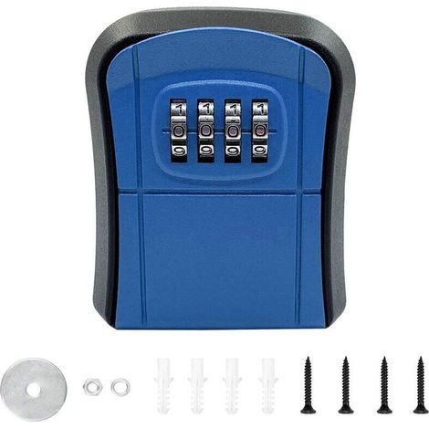 Boite a Clef Securisee, Boite a Clefs Murale de avec Code à 4 Chiffres, Boite a Clefs Sécurisée Exterieur,Boîte à Clés étanche et antirouille pour Appartements Bureaux Écoles Garages Entrepôts Maisons (1/5)