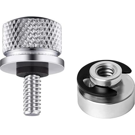 Jeu d'écrous de Boulons de Fixation de Siège de Moto 1 jeu siège Montage Boulon selle de moto en aluminium avec filetage pour Harley Davidson(argent) (1/5)