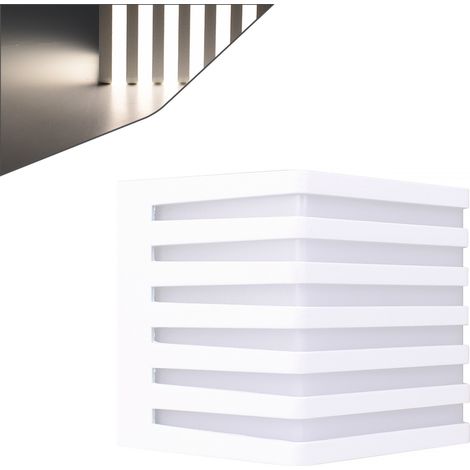APPLIQUE LED CUBO DA ESTERNO IP54 IN ALLUMINIO BIANCO ILLUMINAZIONE NATURALE 4000K - IDEALE PER GIARDINI E FACCIATE (1/5)