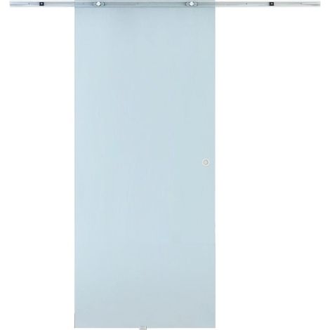 Porta scorrevole in vetro satinato 102,5 x 205 cm con guida in alluminio HOMVRA (1/5)