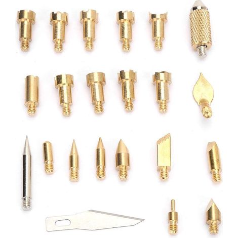 Set mit 22 Lötspitzen – Messing – Holzpyrographie – Holzstift