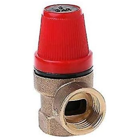 Soupapes de surpression femelles en laiton 1/2" - Soupape de sécurité pour eau/pétrole/gaz (3 bars) (1/4)