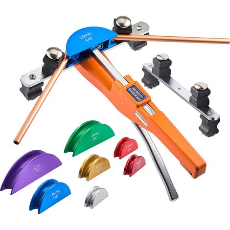 Mophorn Kit de Dobladora de Tubos de 6 a 22 mm, Herramienta Manual Compacta con Trinquete para Doblar Tubos,Incluye Matrices de Aleación de Aluminio de 7 Colores, HVAC y Sistemas de Aire Acondicionado