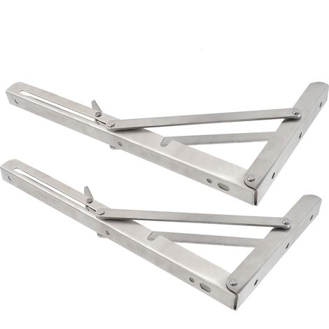 Paire d'équerres pliantes triangulaires 12 pouces support 150 kg rabattable pour établi garage table (1/5)