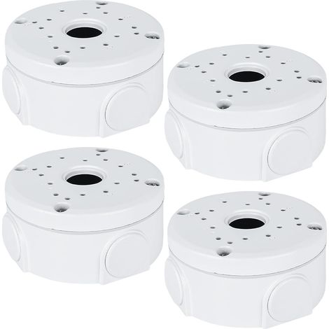 Lot de 4 boîtes de jonction pour appareil photo, hémisphérique cachée, support pour webcam, caméra de surveillance, caméra Bullet et panneau solaire, installation intérieure et extérieure, plastique (1/5)