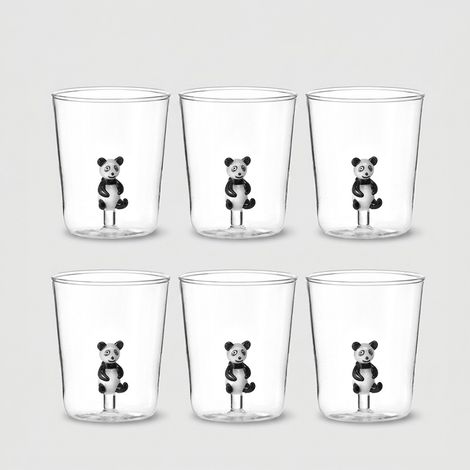 Set 6 bicchieri in vetro artigianali Made in Italy Bambù (1/2)