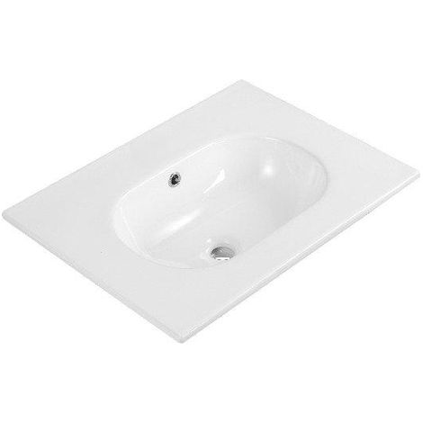 Saniclass Chaci Lavabo - 60x46x14cm - sans trous de robinet - céramique - blanc