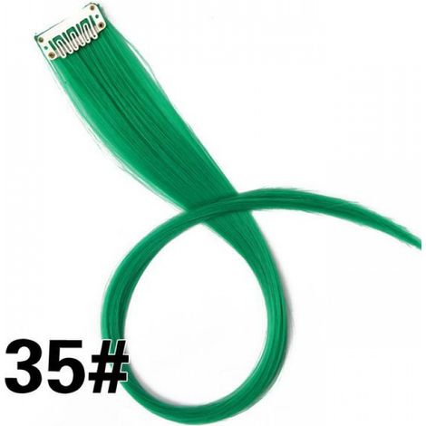 Clip-on mèches de cheveux / Extensions capillaires - 24 teintes, 18. Vert néon (1/5)