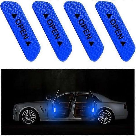 Autocollants réfléchissants d'avertissement d'ouverture de portière de voiture PCS, autocollants de sécurité automobile pour visibilité nocturne (1/3)