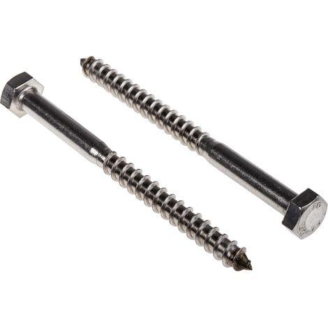 Vis tire-fond, 8mm x , en Acier Inoxydable ( Prix pour Sachet de 25 )
