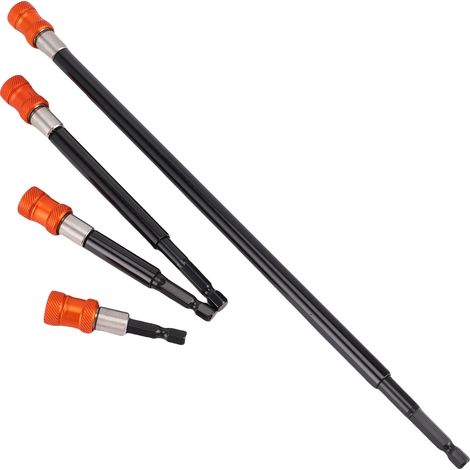 Lot de 4 porte-embouts pour forets, queue hexagonale 1/4 pouce, adaptateurs longueurs 30,5 cm, 15,2 cm, 10,2 cm et 6 cm (1/5)