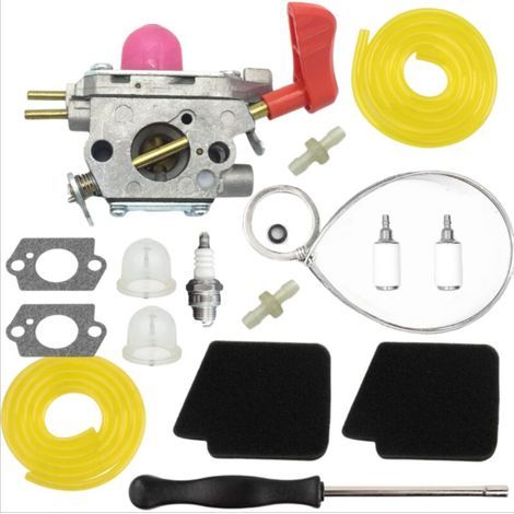 Ensemble carburateur C1U-W43 545081857 pour souffleur de feuilles VS-2 BVM200FE GBV345 avec tuyau d'huile, filtre à huile, bulle d'huile, tournevis et autres accessoires (1/4)