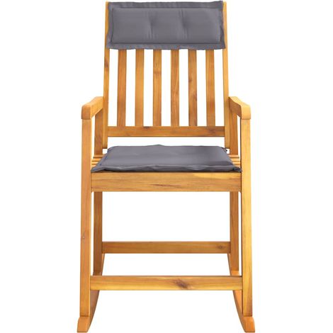 Maison Exclusive - Silla mecedora con cojines madera maciza acacia (1/5)