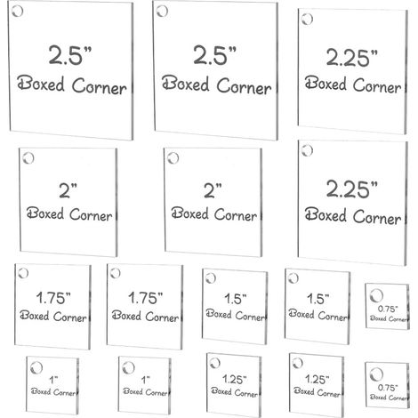 Lot de 16 pochoirs carrés en acrylique pour patchwork, couture, bricolage, 3 mm d'épaisseur (1/5)