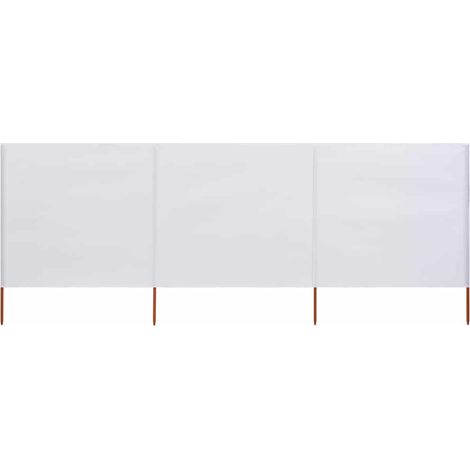 Paravientos de playa de 3 paneles tela blanco arena 400x160 cm vidaXL