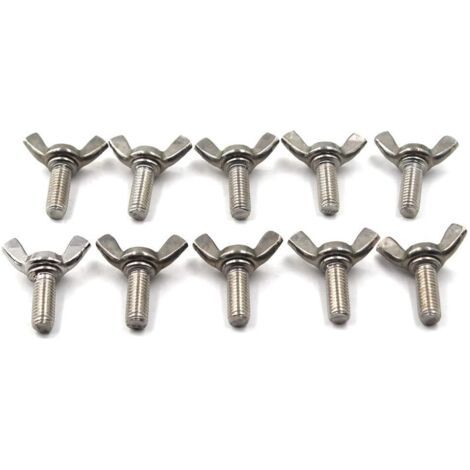 Pack of 10 M8 x 20 stainless steel (304) wing nuts--DTEKGAZ