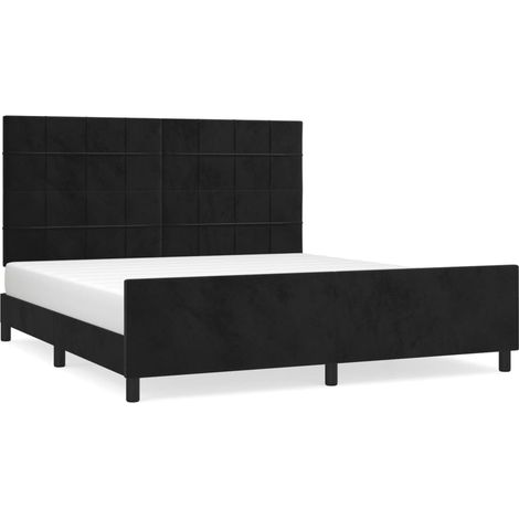 Maison Exclusive - Giroletto con Testiera Nero 180x200 cm in Velluto (1/5)