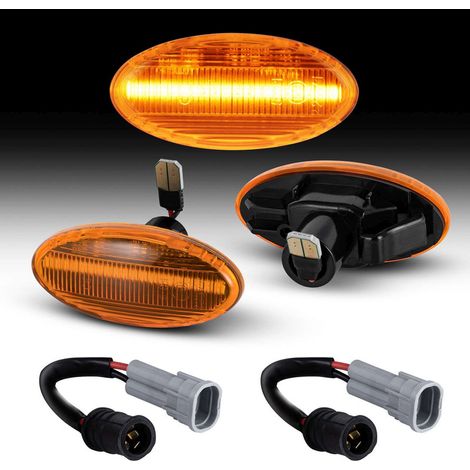 KIT 2 INDICATORI DI DIREZIONE LATERALI A LED COMPATIBILE CON Mazda 2 3 5 6 MPV II BT-50 , VETRO GIALLO (1/5)