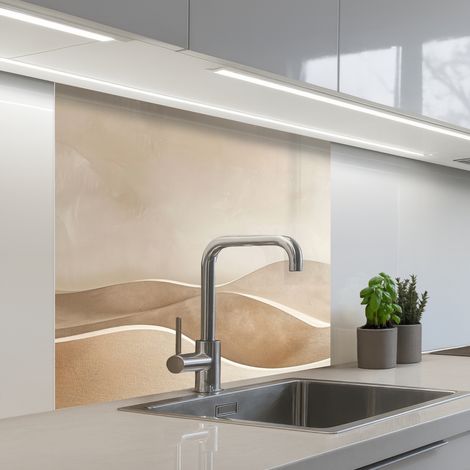 REVETEMENT MURAL DE CUISINE, CRÉDENCE DE CUISINE Beige - Nature - Abstrait - Moderne 80x80