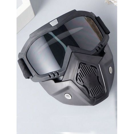 Masque lunette anti-poussière pour pare-brise de casque de moto vintage, destiné à la conduite ou au tout-terrain — Lunettes noires (1/4)