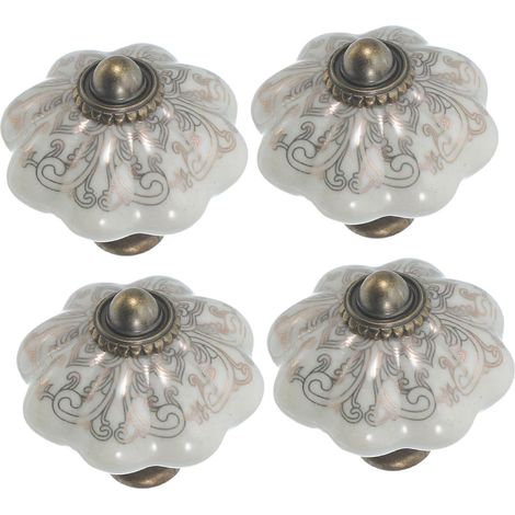 Poignées en céramique Cabilock, lot de 4, motif citrouille (1/5)