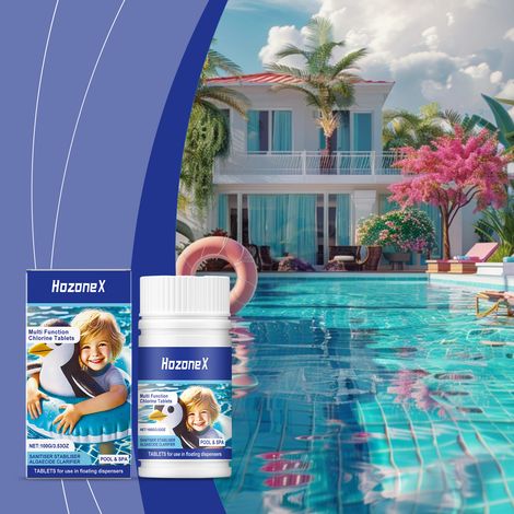Pool cleaning tablets - Clarifies pool water, eliminates odor, quickly dissolves dirt and grime - 100g -- BIEMMEDUE (1/5)