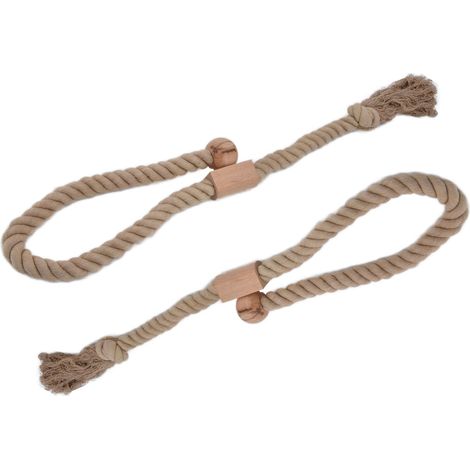 Lot de 2 embrasses de rideaux en coton, avec cordon magnétique, pour la maison (couleur foncée). (1/5)