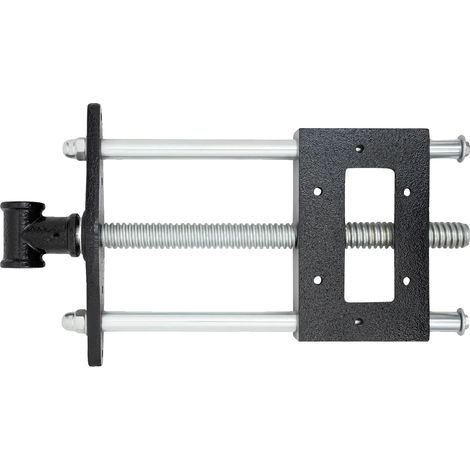 Tornillo de banco, hierro maleable duradero, aplicaciones versátiles, negro y plata. (1/2)