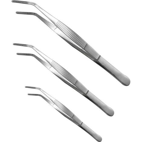 3 pinces de cuisine inox, 20 cm 25 cm 30 cm, antidérapantes, résistantes à la chaleur, polyvalentes pour cuisine familiale (1/4)