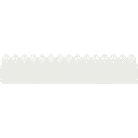 Lawn Edgings 20 pcs White 103 x 0.05 x 22 cm Steel vidaXL