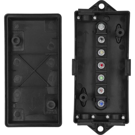 Boîte de Jonction Remorque 7 Voies Connecteur ABS Étanche Bloc de Distribution pour Alimentation (1/5)
