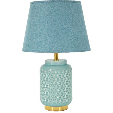 Lampada da Tavolo Cordov, Necessaria 1 Lampadina, Attacco e27, Paralume, Azzurro Turchese