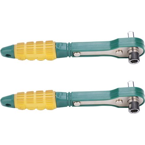 Clé à cliquet 1/4, douille hexagonale 45 , clé d'entraînement en acier, outil manuel 144mm jaune vert 2 pièces