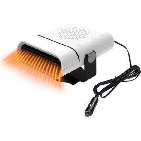 Chauffage voiture 2-en-1 ventilateur refroidissant portable désembueur pare-brise chauffe rapide rotation 360°