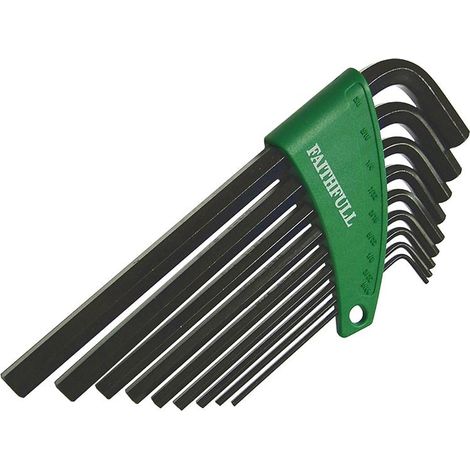 Faithfull Long Arm Hexagon Key Set, 9 Piece (5/64 - 3/8in) FAIHKS9AFL (1/3)