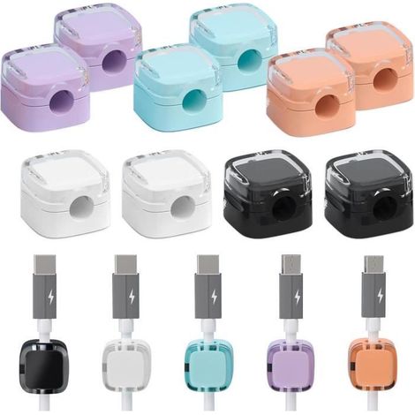 Lot de 10 clips de câbles magnétiques - Organisateur de câbles de bureau pratique, pinces magnétiques pour câble rabattable (1/3)
