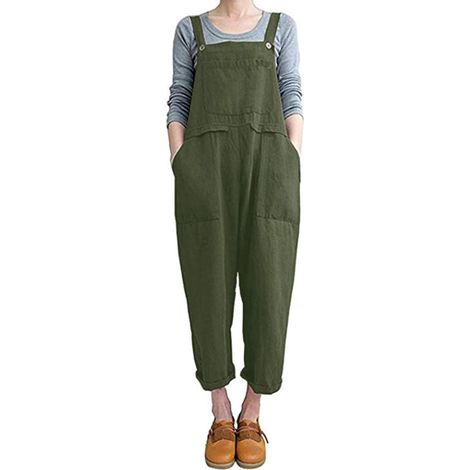 Overalls Jardinage - Femme - Coton Lin - Poche Avant - Coupe Ample - Taille XL - Pour Travaux Extérieurs (1/5)
