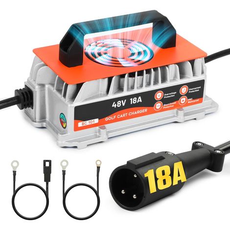Chargeur de Voiturette de Golf 48V 18 A, pour Voiturettes de Golf Club Car, Chargeur Intelligent pour Batterie au Plomb 48V avec Fonction de Charge Lente, étanche IP67 (1/5)