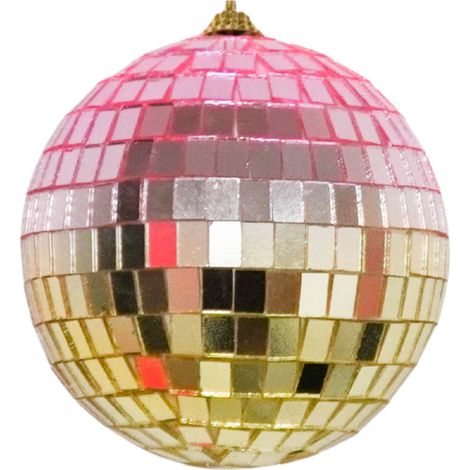 Suspension de Noël Boule à Facettes Décoration en Mousse Rose et Doré 25 x 25 x 25 cm - PANGIVO (1/4)