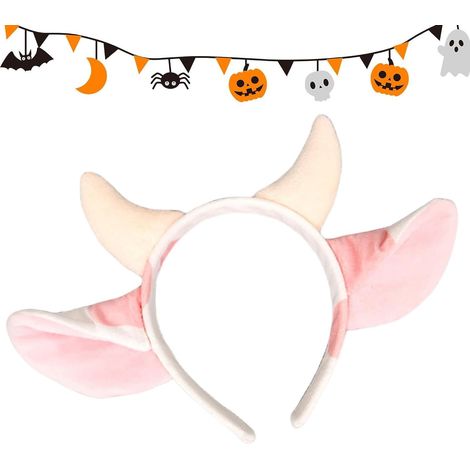 Niedliche Stirnbänder mit Kuhohren und Hörnern  Haaraccessoires für Kinder-Cosplay, geeignet für Maskenball, Kostümparty, Feier, Bühne und mehr (1/5)
