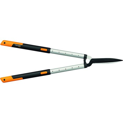 Cisaille à haies télescopique, Revêtement antiadhésif, Lames en Acier, Longueur: 68-93 cm, Noir/Orange, HS86, 1013565 (1/5)
