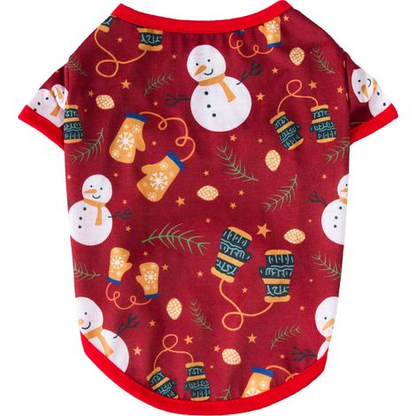 Chemise Pour Chien - Motif Noël Imprimé - Coton Souple Respirant - Pour Petit Chien Et Chat - Taille Unique (1/5)